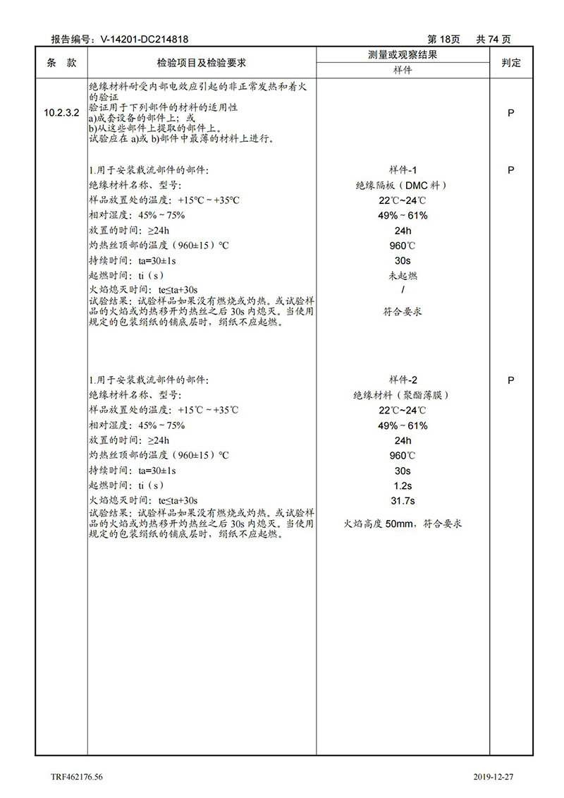 母线槽400A-1250A型式试验报告_18