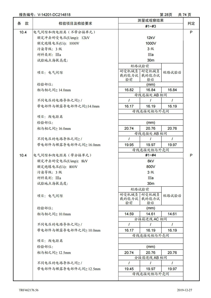 母线槽400A-1250A型式试验报告_28