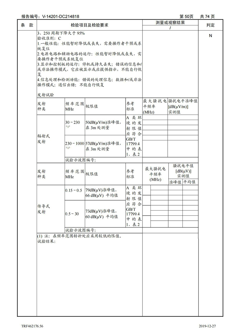 母线槽400A-1250A型式试验报告_50