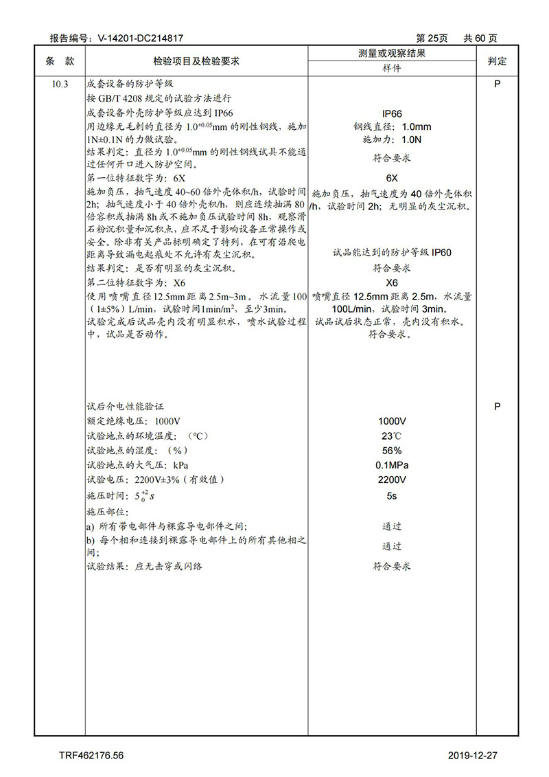 母线槽试验报告1600A-4000A_25